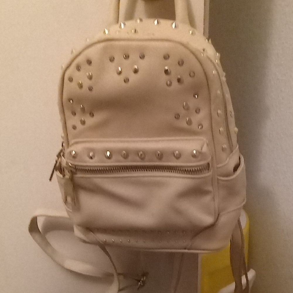 Annie Griffin Beige Studded Backpack